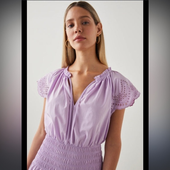Rails smocked Harper mini dress purple size small in excellent condition - Picture 3 of 8